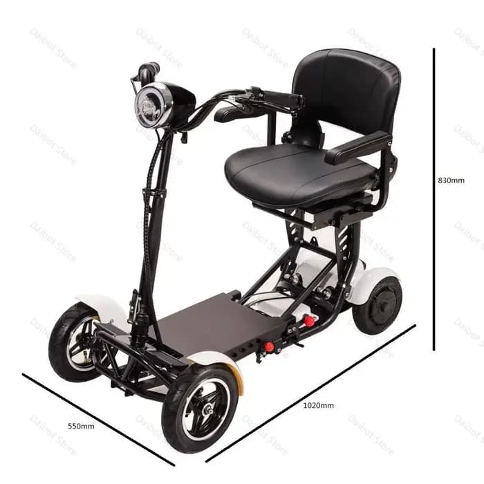 Scooter électrique pliant à 4 roues pour handicapés