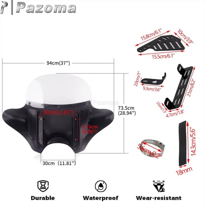 Batwing – carénage intérieur et extérieur de moto, déflecteur de capot pour Yamaha Dragstar v-star Kawasaki Vulcan Honda VTX Shadow Suzuki