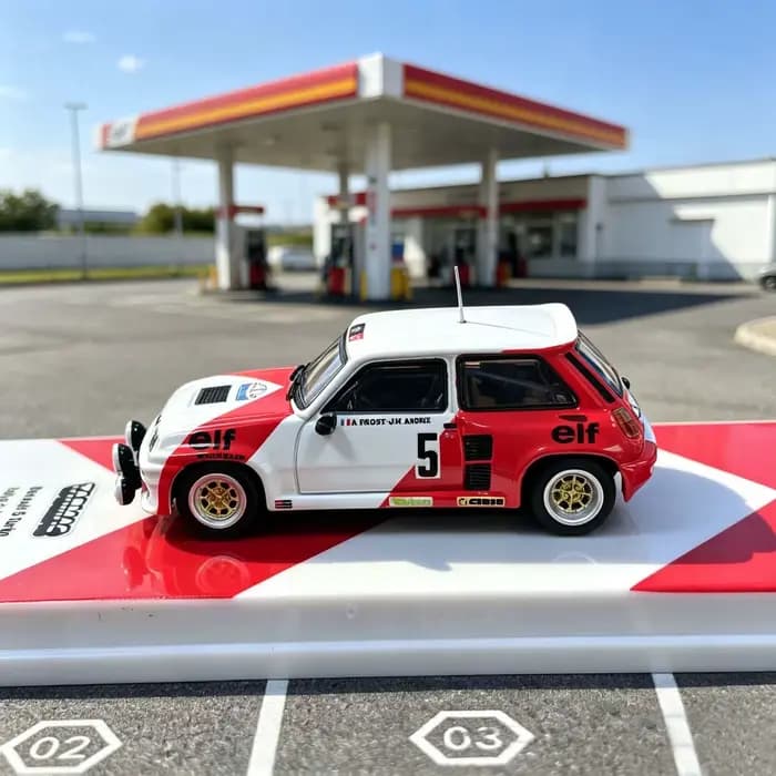 Tarmac Works 1:64 Renault 5 Turbo Rallye Voiture de rallye 1982 Modèle de voiture en alliage