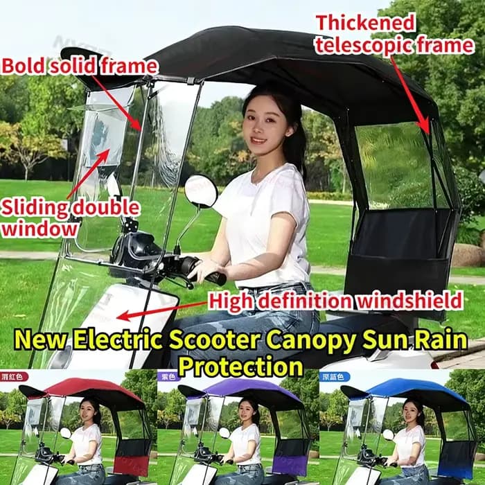 Nouvelle auvent de protection solaire et pluie pour trottinette électrique