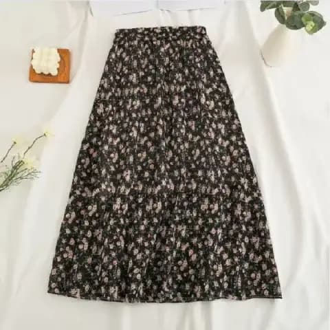Femme jupe 2025 été nouveau coréen Ins mode tempérament doux Vintage Floral mince polyvalent taille haute femme jupe