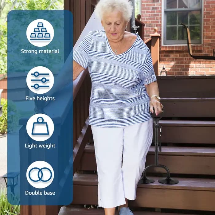 Outil d'aide à la mobilité réglable 52-60CM, dispositif d'aide sur pied Portable avec lanière, aide légère sur pied pour personnes âgées