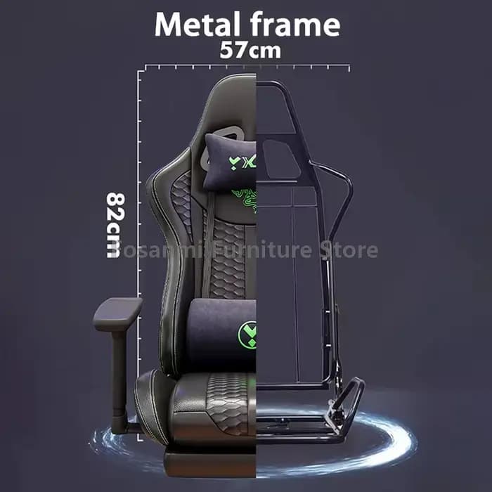 Chaise de jeu inclinable de course avec fonction à bascule, ergonomique et réglable, pour ordinateur de Gamer, de bureau, pivotante en cuir, pour PC