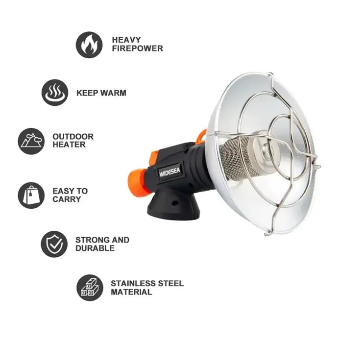 Widesea Camping chauffage Portable en acier inoxydable cheminée pour hiver poêle extérieur randonnée brûleur à gaz