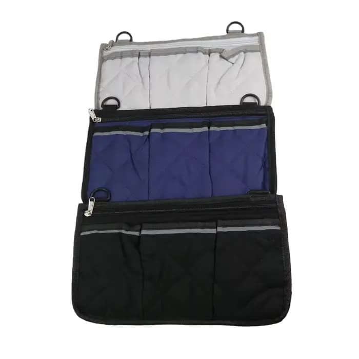 Sac de rangement pour accoudoir de fauteuil roulant avec bande réfléchissante