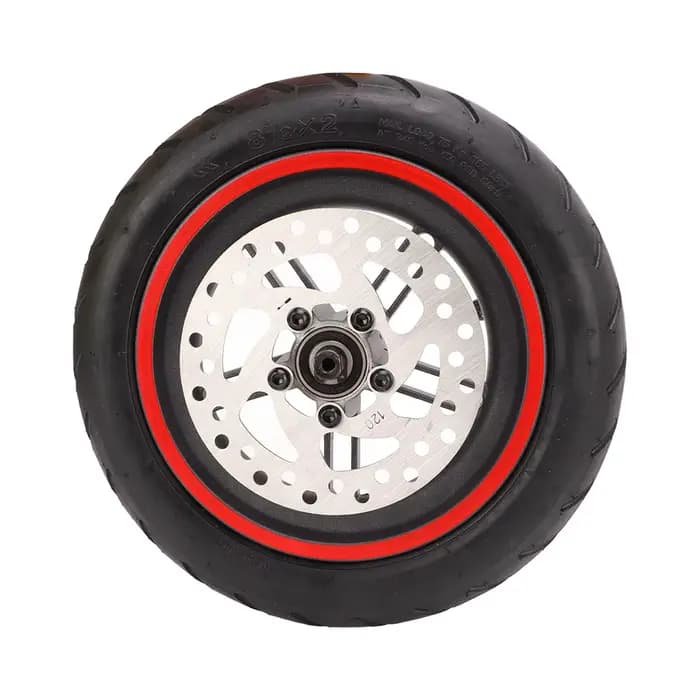 Roue arrière de Scooter électrique avec disque de frein de 120mm, pneu pneumatique rouge pour Xiaomi PRO PRO2 M3