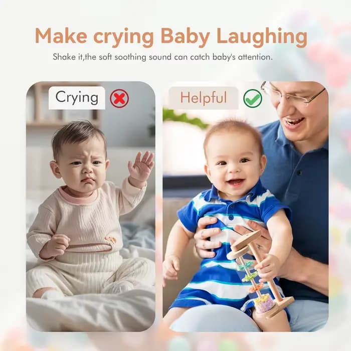 Jouet de bâton de pluie Montessori pour bébés, Shaker Musical en bois, Instrument éducatif sensoriel pour les tout-petits de 6 à 12 mois