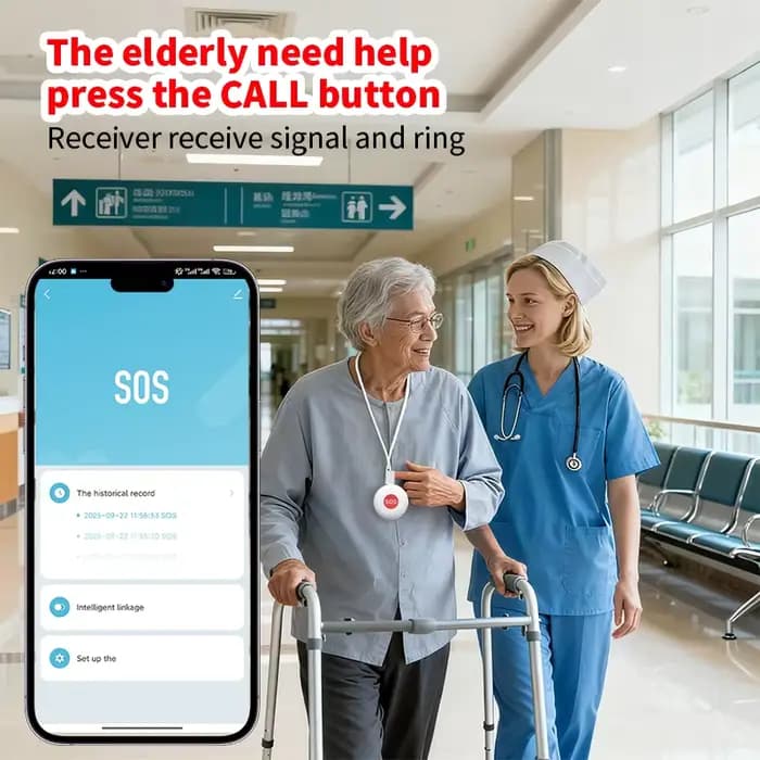 Bouton d'appel SOS d'urgence à une touche pour patients