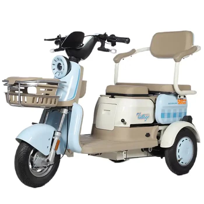 Tricycle électrique adulte avec siège passager personnes âgées ramasser les enfants 1000W tout Terrain 3 roues Scooter