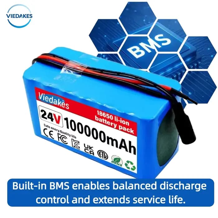 🌍 Batterie lithium haute capacité 24V 100Ah pour fauteuils roulants 🏅 Pack rechargeable 7S3P 21700 100000mAh 🔥 avec