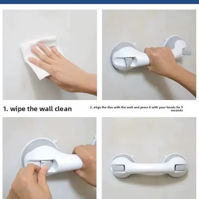 Poignée murale antidérapante à ventouse pour toilettes pour personnes âgées
