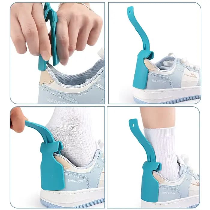 2 pièces Ustensile d'aide à l'enfilage de chaussures, Cale-chaussures en plastique à manche long, compatible avec toutes les chaussures, outil pour enfiler facilement
