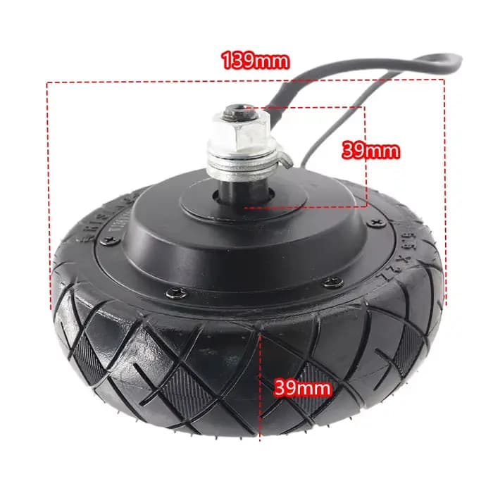Moteurs avant et arrière de 5,5 pouces + roues, moteur de moyeu de roue sans balais et sans dents, pneu solide, moteur sans balais pour trottinette électrique 36V