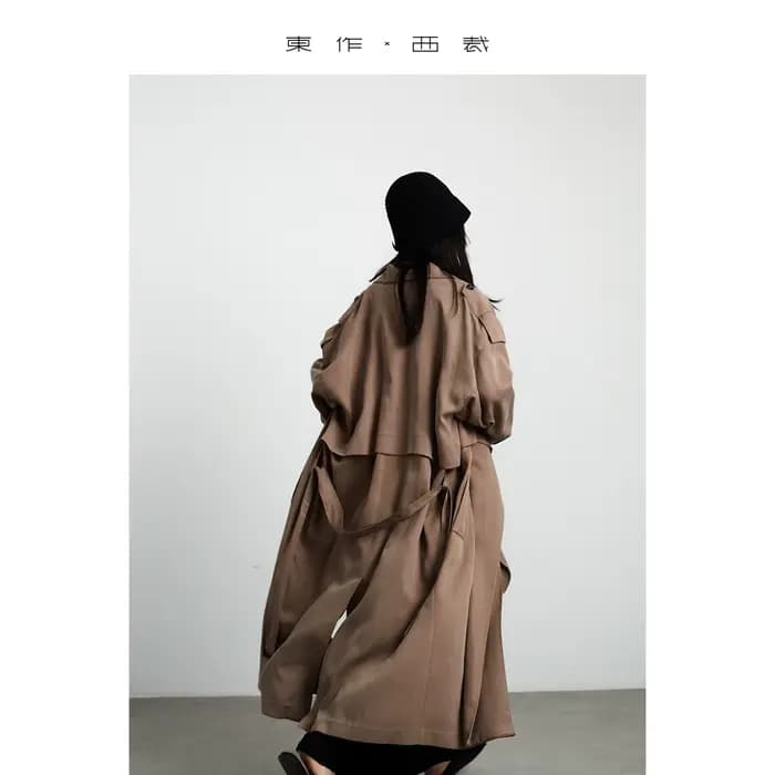 Manteau trench mi-long en Lyocell, veste fine pour femme, haut doux et fluide, nouveau style printemps 2026