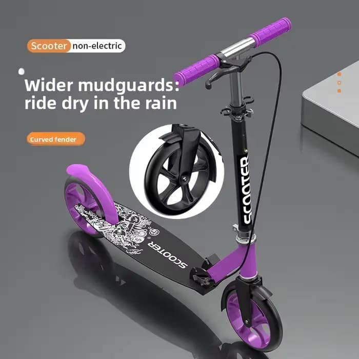 Trottinette Urbaine à Deux Roues Pliable avec Double Freinage pour Adultes et Enfants