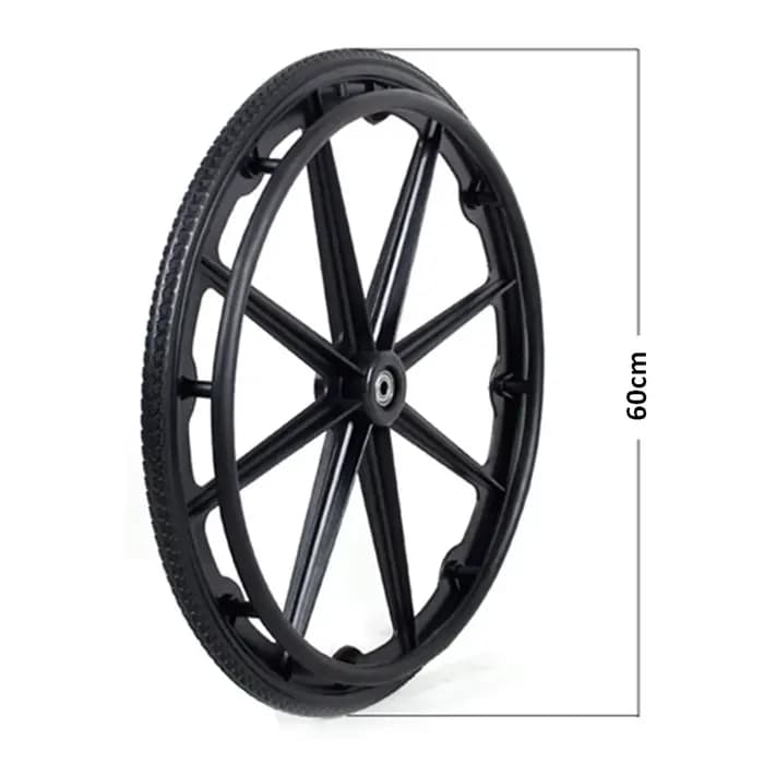Roue arrière ALWAYSME de 24 pouces avec poignée de garniture pour fauteuils roulants