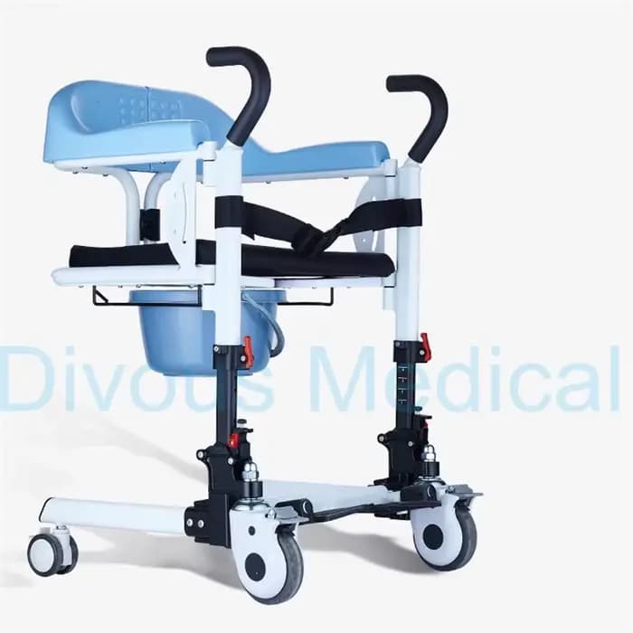 Chaise de transfert pour personnes handicapées avec commode