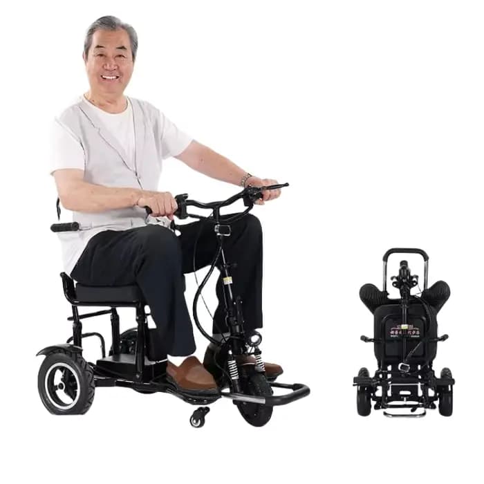 Scooter électrique pliant à trois roues pour personnes âgées 350W 48V12A40-50KM Tricycle