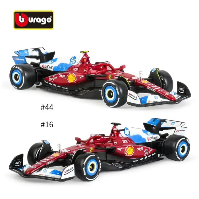 Bburago 1:43 Ferrari F1 Sf25 # 16 # Modèle de voiture de Formule 1 de Miami 44, collection de jouets, ornement, cadeau