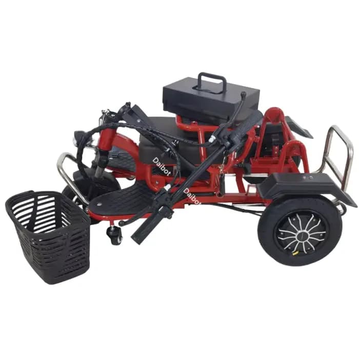 Tricycle électrique pliant avec panier amovible et batterie antivol avec serrure pour personnes âgées