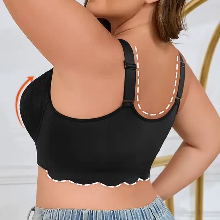 Soutien-gorge grande taille 0XL-8XL, fermeture frontale en dentelle, soutien à armatures, confortable, couverture complète, pour femmes