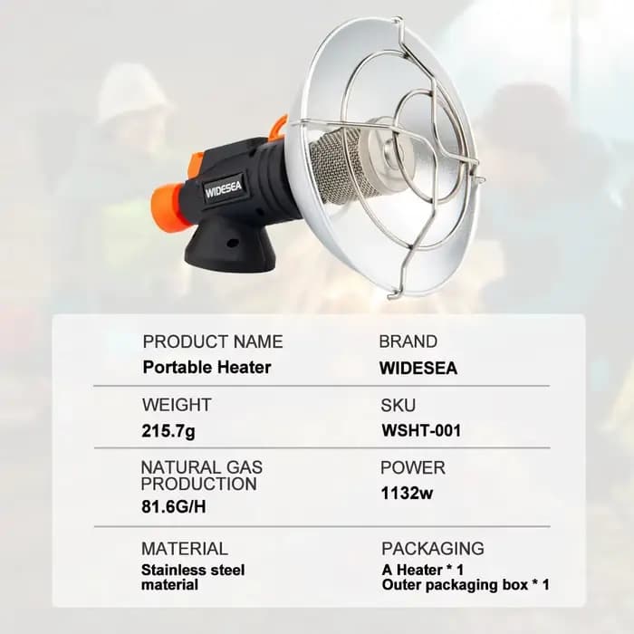 Widesea Camping chauffage Portable en acier inoxydable cheminée pour hiver poêle extérieur randonnée brûleur à gaz