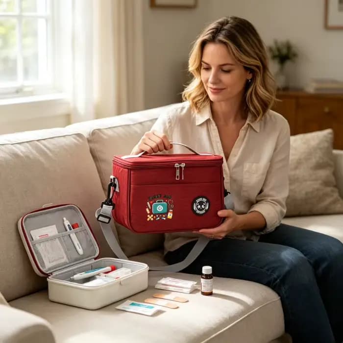 Trousse de premiers secours grande capacité - Convient à de multiples situations : maison, bureau, voiture, extérieur, camping, voyage et kit de survie