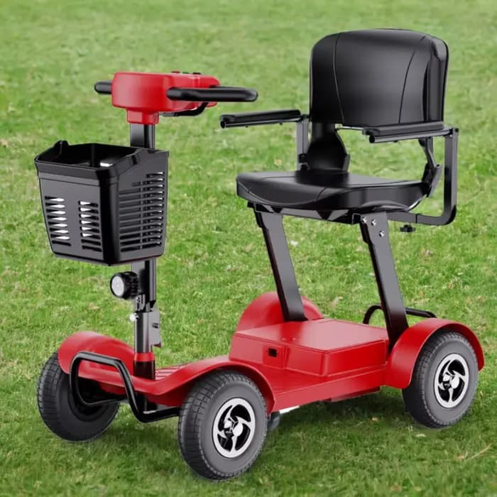 Famille personnes âgées 4 roues Scooter de mobilité électrique pliable handicap pré-assemblé avec main courante Saeat Scooters électriques pour adultes
