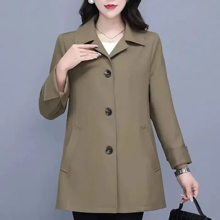 Manteau trench haut de gamme pour femme, coupe ample, coupe-vent doublé, décontracté, kaki, nouvelle collection printemps-automne, polyvalent