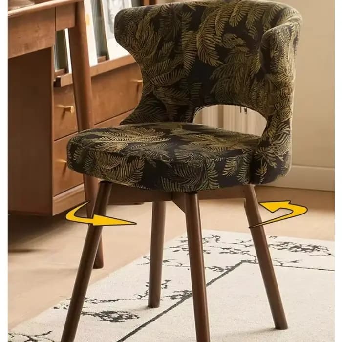 Chaise d'écriture pivotante avec dossier, pour la maison, salon, salle à manger, bureau d'ordinateur, siège confortable pour chambre à coucher, vanité de maquillage