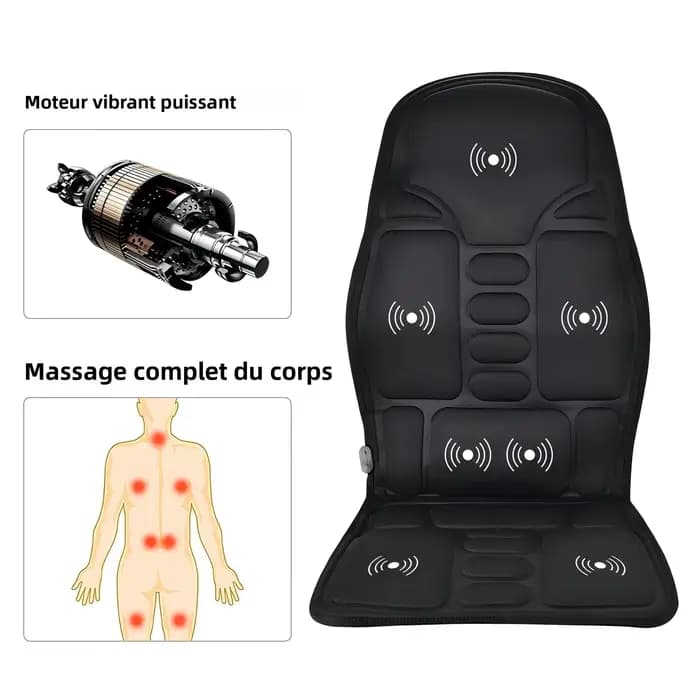 Coussin de massage portable pour le corps entier, pour le cou, le dos, la taille, les hanches, à utiliser à la maison, au bureau ou en voiture