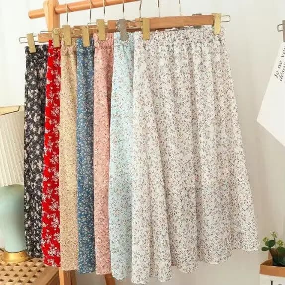 Femme jupe 2025 été nouveau coréen Ins mode tempérament doux Vintage Floral mince polyvalent taille haute femme jupe