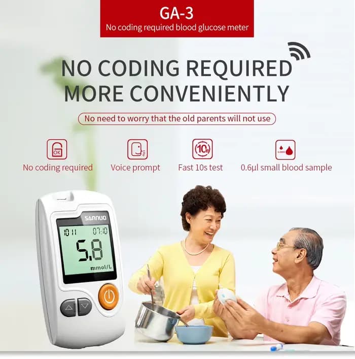 Sinocare GA-3 compteur de glycémie & bandelettes de test et lancettes testeur médical