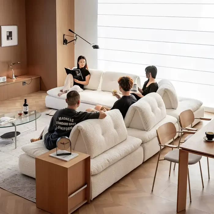 Canapés convertibles de luxe, causeuses et chaises longues pour adultes et amis, avec séparateurs modernes incurvés, meubles pour la maison et le salon