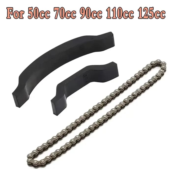 Pour 50cc 70cc 90cc 110cc 125cc ATV Quad Scooter 62 maillons chaîne de démarrage chinoise avec Guides de chaîne de démarrage Dirt Bike Go Karts TaoTao