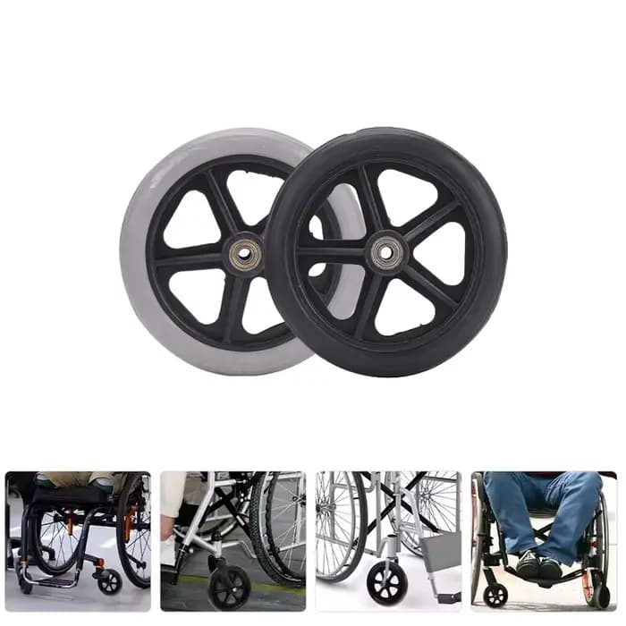 1/2 pièces 6/7/8 pouces roue de remplacement pour fauteuils roulants Rollator marcheurs fauteuil roulant