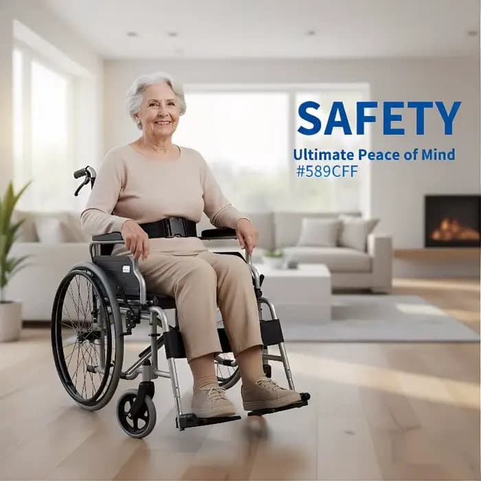 Ceinture de sécurité pour fauteuil roulant à 2 sangles