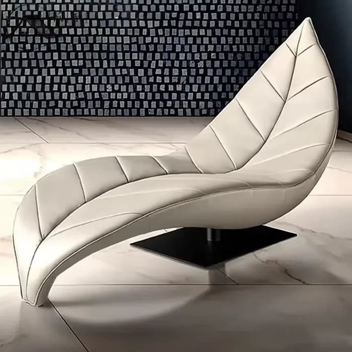 Fauteuil inclinable design en cuir pour salon, style nordique, mobilier moderne du milieu du siècle
