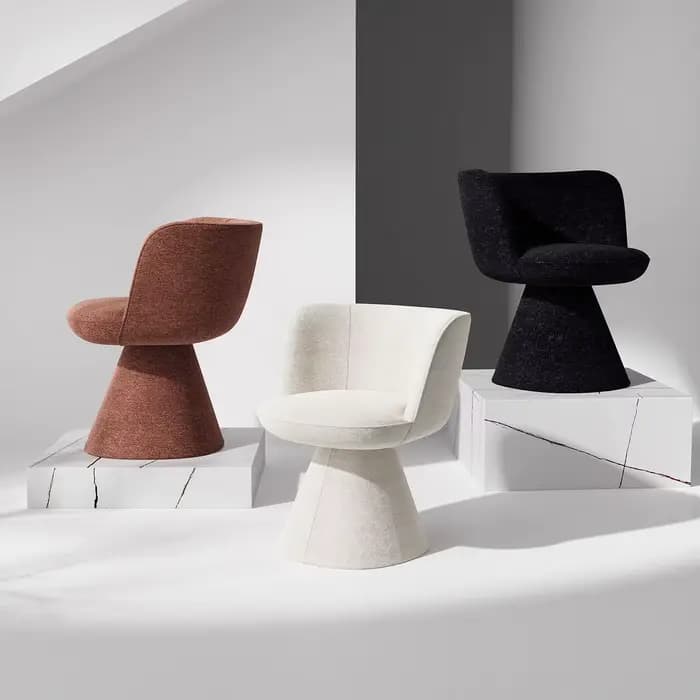 Coiffeuse minimaliste pour chambre à coucher, sac souple, tabouret rotatif pour la maison, vestiaire, chaise de maquillage, bureau d'étude