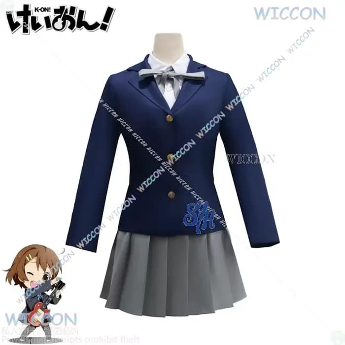 Yui Costume japonais Jirai Kei Anime K-ONN! cosplay Hirasawa filles uniforme scolaire robe manteau Kawaii Lolita Halloween fête Cos