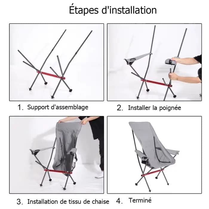 Chaise pliante avec accoudoir