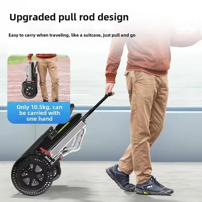 Fauteuil roulant ultraléger pliable en titane pour personnes handicapées
