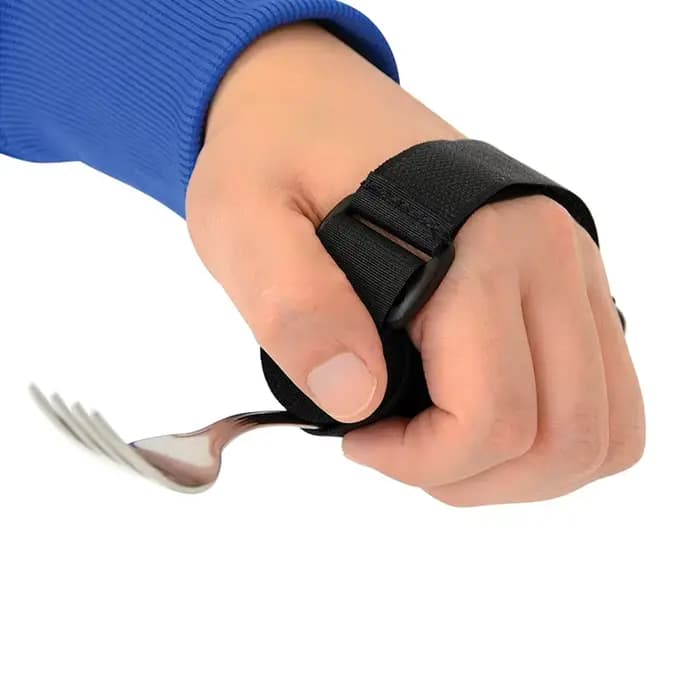 Sangle de support de manchette d'ustensile pour les personnes handicapées