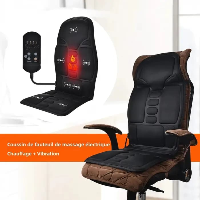 Coussin de massage portable pour le corps entier, pour le cou, le dos, la taille, les hanches, à utiliser à la maison, au bureau ou en voiture