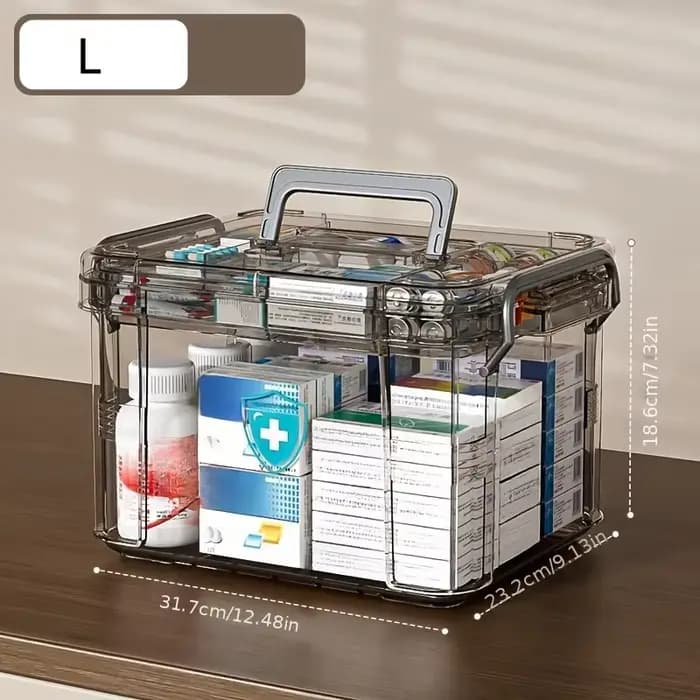 Boîte de rangement transparente pour organisateur de médicaments