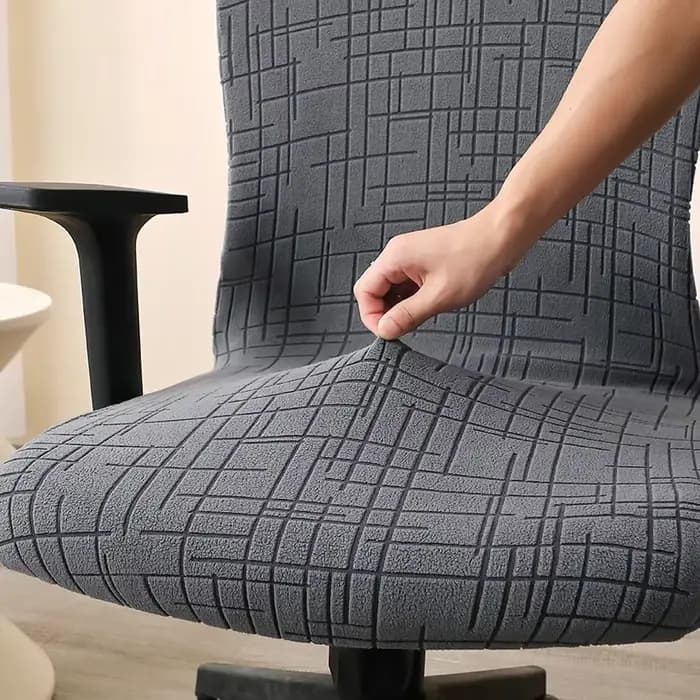 Housse de chaise de bureau en Jacquard, 1 pièce, extensible, pour ordinateur, rotative, anti-poussière, pour siège, pour le bureau et la maison