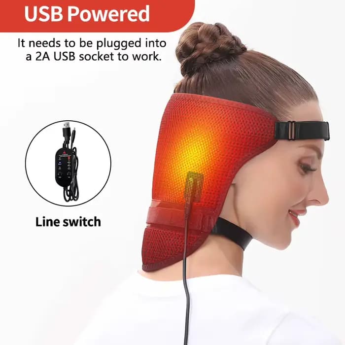 Support de tête chauffant électrique, 3 modes de chauffage, soulage l'inconfort du cou, réduit la pression sur la tête, améliore la qualité du sommeil