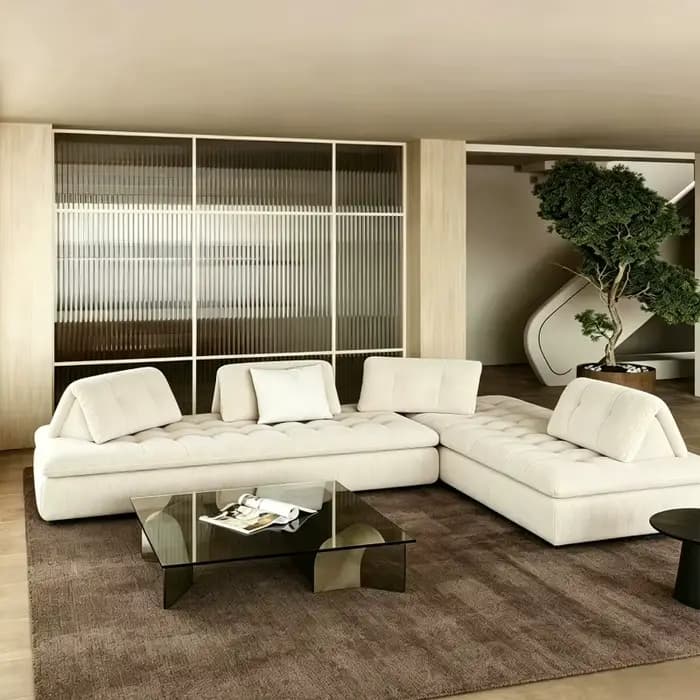 Canapés convertibles de luxe, causeuses et chaises longues pour adultes et amis, avec séparateurs modernes incurvés, meubles pour la maison et le salon