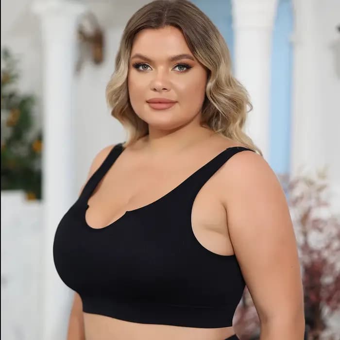 Soutien-gorge grande taille pour femme, sous-vêtement confortable, sans armatures, froncé pour fermer le toucher latéral et éviter l'affaissement