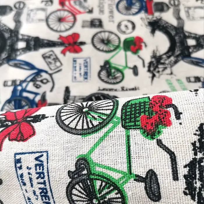 45x150CM Vintage rétro élégant Paris tour Eiffel drapeau imprimé tissu coton lin artisanat tissu bricolage décor nappe Textile